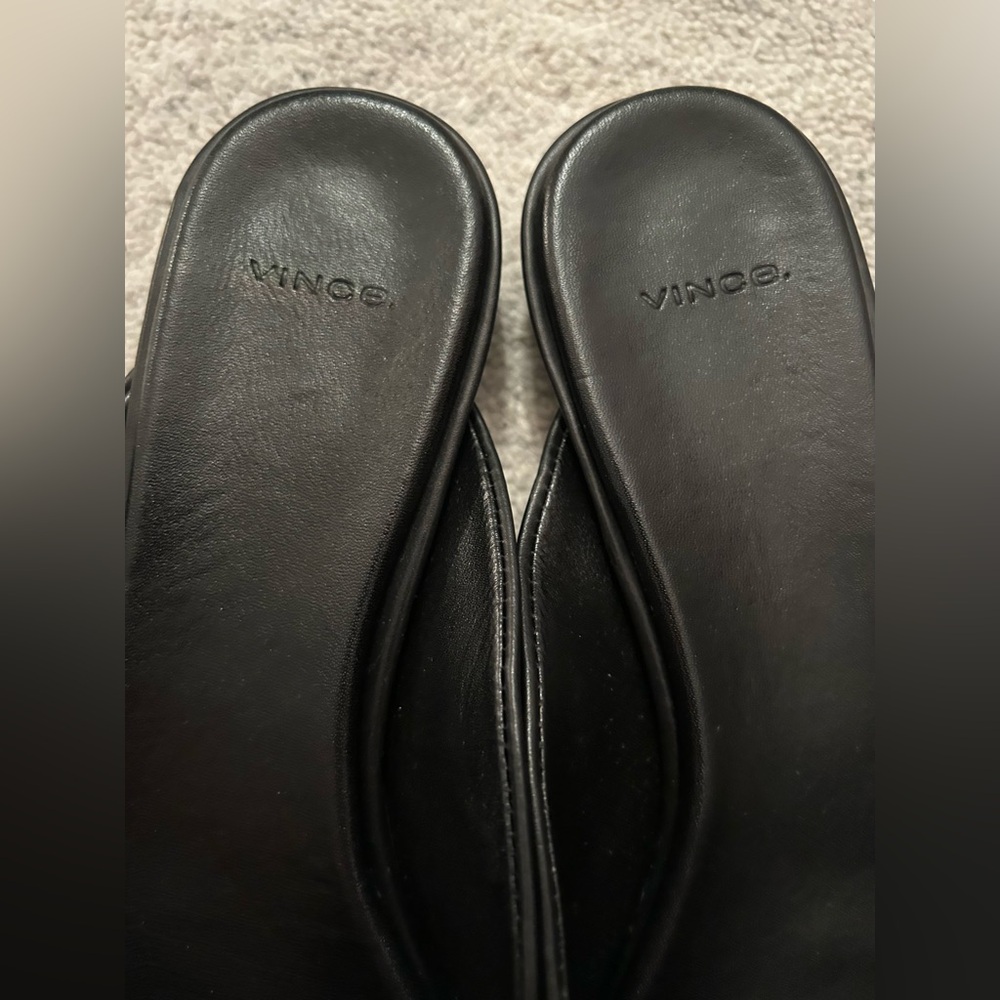 VINCE - Ana Pointed Leather Mules Black Size 5.5 - Picture 11 of 14